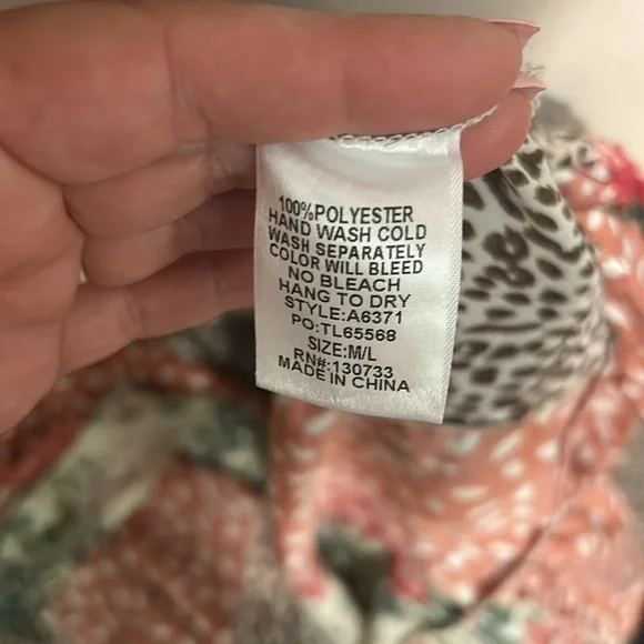 Umgee Floral Animal Print Ruffled Kimono M/L - Picture 6 of 6